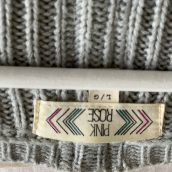 Ribbed knot Sweater dress grey colour with zipper - Picture 2 of 6